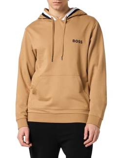 BOSS Herren Kapuzenpullover Kapuzenshirt Sweatshirt Iconic Hoodie, Farbe:Braun, Größe:XXL, Artikel:-260 medium beige von BOSS