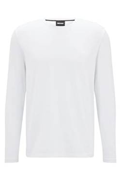 BOSS Herren Langarmshirt Crew-Neck Mix&Match Longsleeve Shirt, Farbe:Weiß, Größe:L, Artikel:-100 White von BOSS