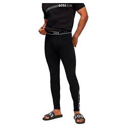 BOSS Herren Long John 24 Logo Lange Unterhose aus Stretch-Baumwolle mit Logo und Streifen-Details Schwarz S von BOSS