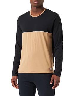 BOSS Herren Longsleeve Homewear Pullover Sweater Balance LS-Shirt, Farbe:Schwarz, Größe:L, Artikel:-260 beige/Black von BOSS