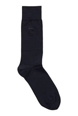 BOSS Herren Marc RS Uni CC Mittelhohe Logo-Socken aus gekämmter Stretch-Baumwolle Dunkelblau 39-42 von BOSS
