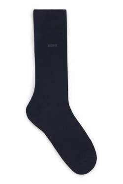 BOSS Herren Marc RS Uni CC Mittelhohe Logo-Socken aus gekämmter Stretch-Baumwolle Dunkelblau 43-46 von BOSS