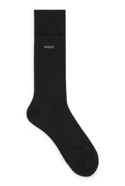 BOSS Herren Marc RS Uni CC Mittelhohe Logo-Socken aus gekämmter Stretch-Baumwolle Schwarz 39-42 von BOSS