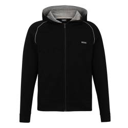 BOSS Herren Mix&Match Jacket H Hoodie aus Stretch-Baumwolle mit Reißverschluss und Logo-Detail Schwarz L von BOSS