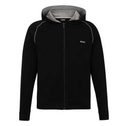 BOSS Herren Mix&Match Jacket H Hoodie aus Stretch-Baumwolle mit Reißverschluss und Logo-Detail Schwarz S von BOSS