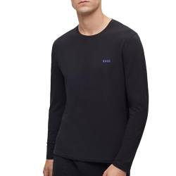 BOSS Herren Mix&Match LS-Shirt R Loungewear-Shirt aus elastischem Baumwoll-Jersey mit Logo-Stickerei Schwarz S von BOSS