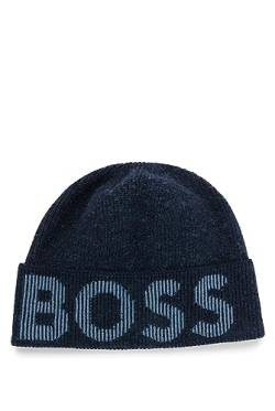 BOSS Herren Mütze Strickmütze Lamico Hat, Farbe:Blau, Artikel:-404 Dark Blue von BOSS