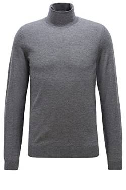 BOSS Herren Musso-P Rollkragenpullover aus extrafeiner Italienischer Merinowolle, L Grey von BOSS