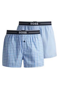 BOSS Herren NOS Boxer, 2er Pack, Sortiert, Open Blue, S von BOSS