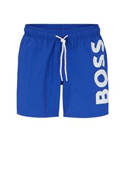 BOSS Herren Octopus Schnell trocknende Badeshorts mit großem Logo-Print Blau M von BOSS