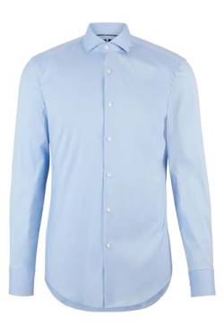 BOSS Herren P-HANK-spread-C1-222 Slim-Fit Popeline-Hemd aus bügelleichtem Baumwoll-Mix Hellblau 42 von BOSS