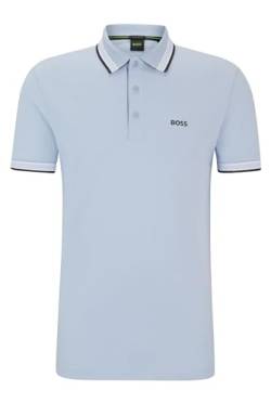 BOSS Herren Paddy Poloshirt aus Baumwoll-Piqué mit Kontrast-Logo Lila L von BOSS