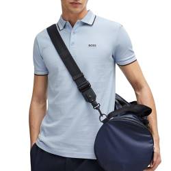 BOSS Herren Paddy Poloshirt aus Baumwoll-Piqué mit Kontrast-Logo Lila XXL von BOSS