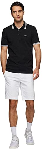 BOSS Herren Paddy Poloshirt aus Baumwoll-Piqué mit Kontrast-Logo Schwarz XXXL von BOSS