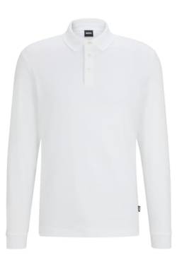 BOSS Herren Pado 30 Poloshirt aus Interlock-Baumwolle mit Logo-Stickerei Weiß L von BOSS