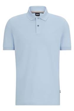 BOSS Herren Pallas Regular-Fit Poloshirt aus Baumwolle mit Logo-Stickerei Hellblau XXL von BOSS