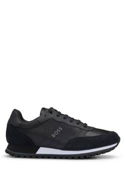 BOSS Herren Parkour-L Runn Schnür-Sneakers aus verschiedenen Materialien mit erhabenem Logo Schwarz 41 Größe 41 von BOSS