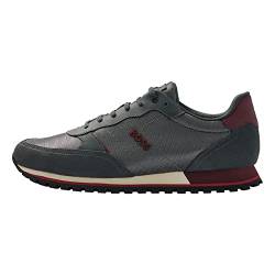 BOSS Herren Parkour-L Runn Sneakers aus verschiedenen Materialien im Laufschuh-Stil mit erhabenem Logo Hellgrau 39 Größe 39 von BOSS