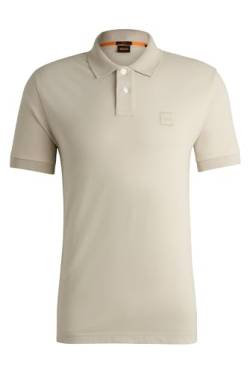 BOSS Herren Passenger Slim-Fit Poloshirt aus Stretch-Baumwolle mit Logo-Aufnäher Hellbeige XXL von BOSS