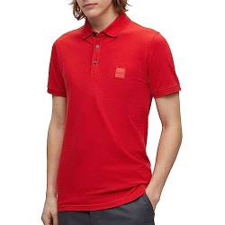 BOSS Herren Passenger Slim-Fit Poloshirt aus Stretch-Baumwolle mit Logo-Aufnäher Rot L von BOSS