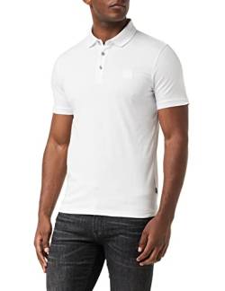 BOSS Herren Passenger Slim-Fit Poloshirt aus Stretch-Baumwolle mit Logo-Aufnäher Weiß XXL von BOSS