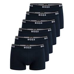 BOSS Herren Power Boxer Trunks Unterhosen Cotton Stretch 6er Pack, Farbe:Blau, Wäschegröße:L, Artikel:-480 Navy von BOSS