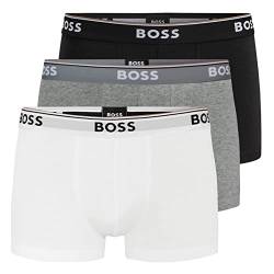 BOSS Herren Power Boxer Trunks Unterhosen Cotton Stretch 6er Pack, Farbe:Mehrfarbig, Wäschegröße:M, Artikel:-999 Black/White/Grey von BOSS