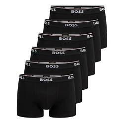 BOSS Herren Power Boxer Trunks Unterhosen Cotton Stretch 6er Pack, Farbe:Schwarz, Wäschegröße:M, Artikel:-001 Black von BOSS