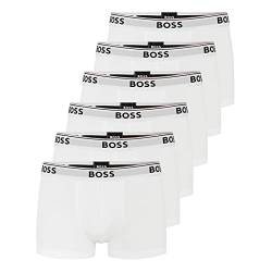 BOSS Herren Power Boxer Trunks Unterhosen Cotton Stretch 6er Pack, Farbe:Weiß, Wäschegröße:M, Artikel:-100 White von BOSS