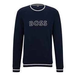 BOSS Herren Pullover Sweatshirt Contemporary Sweatshirt, Farbe:Blau, Artikel:-403 Dark Blue, Größe:L von BOSS