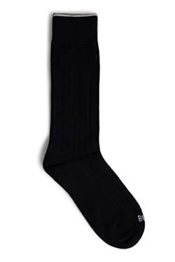 BOSS Herren RS Rib Color CC Mittelhohe, gerippte Socken mit Signature-Streifen an den Bündchen Schwarz 39-42 von BOSS