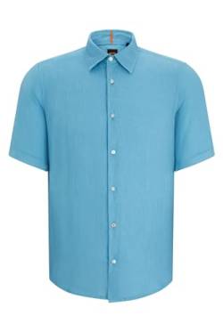 BOSS Herren Rash 2 Regular-Fit Hemd aus Leinen-Canvas Hellblau XL von BOSS