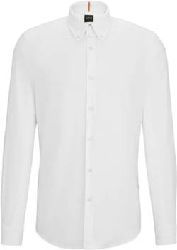 BOSS Herren Rickert Regular-Fit Hemd aus Bio-Oxford-Baumwolle Weiß L von BOSS