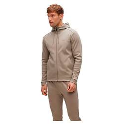 BOSS Herren Saggy Curved Sweatjacke aus Bio-Baumwolle mit Kapuze, Reißverschluss und Logo Hellgrün XXXL von BOSS