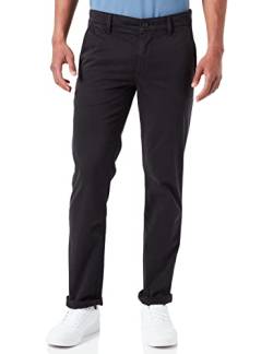 BOSS Herren Schino-Slim D Slim-Fit Hose aus elastischem Baumwoll-Satin Schwarz 30/34 von BOSS