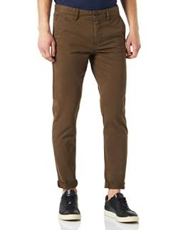 BOSS Herren Schino-Taber-1 D Tapered-Fit Chino aus gefärbtem Baumwoll-Satin mit Elasthan-Anteil Dunkelgrün 29/32 von BOSS