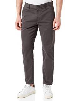 BOSS Herren Schino-Taber-1 D Tapered-Fit Chino aus überfärbtem Baumwoll-Satin mit Elasthan-Anteil Dunkelgrau 29/32 von BOSS