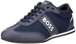 BOSS Herren Schuhe Schnürschuhe Sneaker Rusham Lowp mxme, Farbe:Blau, Schuhgröße:EUR 42, Artikel:-401 Dark Blue von BOSS
