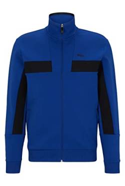 BOSS Herren Skaz 1 Sweatjacke aus Baumwoll-Mix mit Reißverschluss und Tape-Details Blau L von BOSS