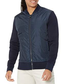 BOSS Herren Skiles 42 Sweatjacke aus Bio-Baumwolle und Funktionsgewebe mit Reißverschluss Dunkelblau XL von BOSS