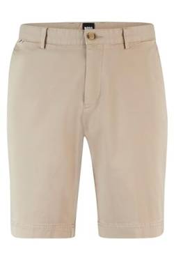 BOSS Herren Slice-Short Slim-Fit Shorts aus elastischer Baumwoll-Gabardine Hellbeige 54 von BOSS