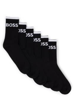 BOSS Herren Socken QS Stripe CC Crew Socks 6 Paar, Farbe:Schwarz, Größe:39-42, Artikel:-001 black von BOSS