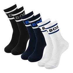 BOSS Herren Sportsocken Tennissocken Crew Socks Finest Soft Cotton 3 Paar, Farbe:Mehrfarbig, Größe:39-42, Artikel:-963 black/white/navy von BOSS