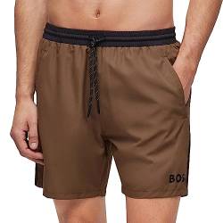 BOSS Herren Starfish Badeshorts aus recyceltem Material mit Kontrast-Logo Hellgrün L von BOSS