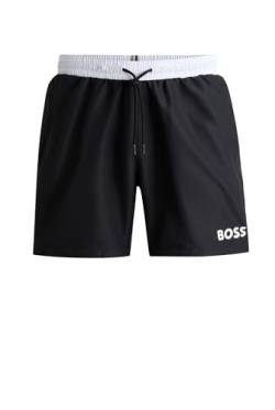 BOSS Herren Starfish Schnell trocknende Badeshorts mit Paspeln und Logo Schwarz XL von BOSS