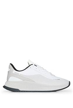 BOSS Herren TTNM EVO Runn Sneakers aus verschiedenen Materialien mit gummiertem Kunstleder Weiß 46 Größe 46 von BOSS