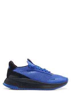 BOSS Herren TTNM EVO Slon TTNM EVO Sock-Sneakers mit gestricktem Obermaterial und Fischgrät-Sohle Hellblau 42 Größe 42 von BOSS