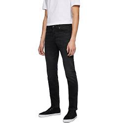 BOSS Herren Taber BC-P-1 Schwarze Tapered-Fit Jeans aus Super-Stretch-Denim Schwarz 38/34 von BOSS