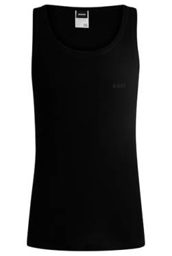 BOSS Herren Tank Top Original Unterhemd aus Bio-Baumwolle mit tonalem Logo Schwarz L von BOSS