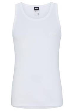 BOSS Herren Tank Top Original Unterhemd aus Bio-Baumwolle mit tonalem Logo Weiß M von BOSS